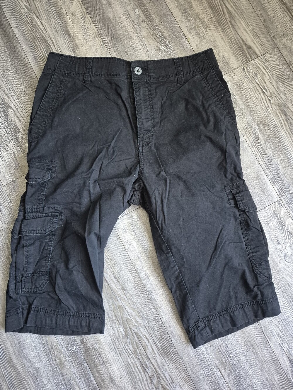 George Men's Black Cargo Pants with Side Pockets
